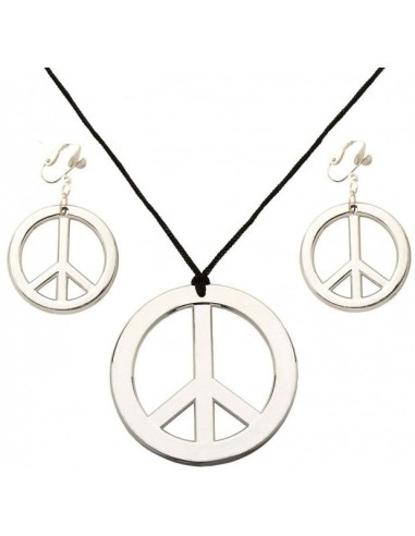 Boucles d'oreille et collier peace and love