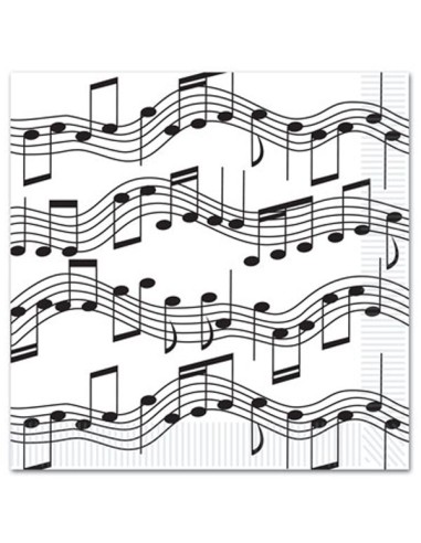 16 serviettes notes de musique