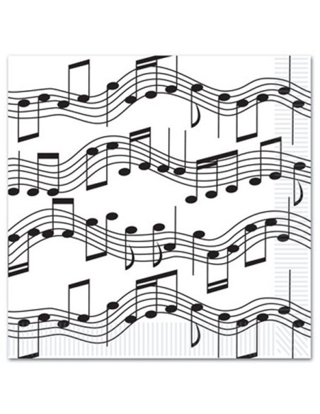 16 serviettes notes de musique