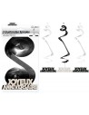 3 guirlandes spirales Joyeux Anniversaire noires
