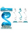 3 guirlandes spirales Joyeux Anniversaire bleues