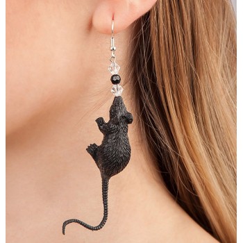 Boucles d'oreille rats noirs