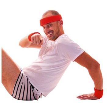 Bandeau et poignets rouges