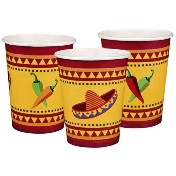 6 gobelets fiesta Mexique