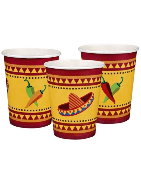 6 gobelets fiesta Mexique