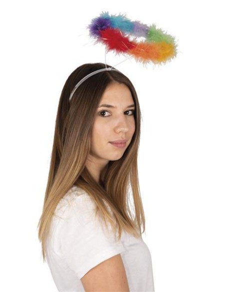 Serre-tête auréole ange multicolore