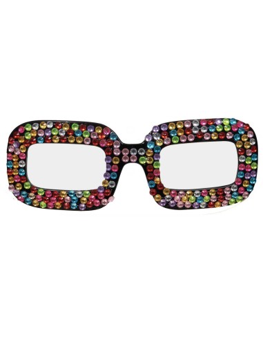 Lunettes fantaisie à strass multicolore