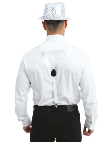 Set accessoires disco à sequins argent