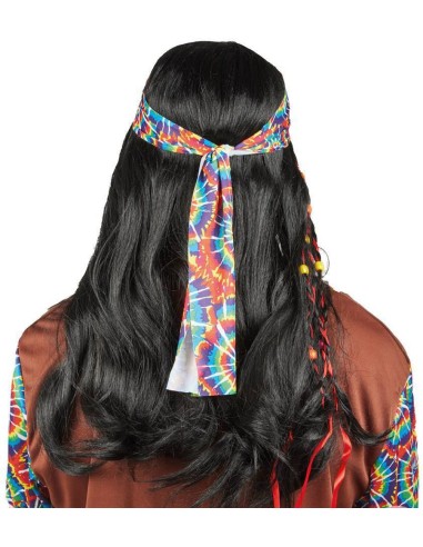 Perruque hippie noire