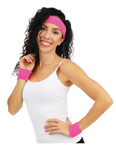 Bandeau et poignets éponge fluo