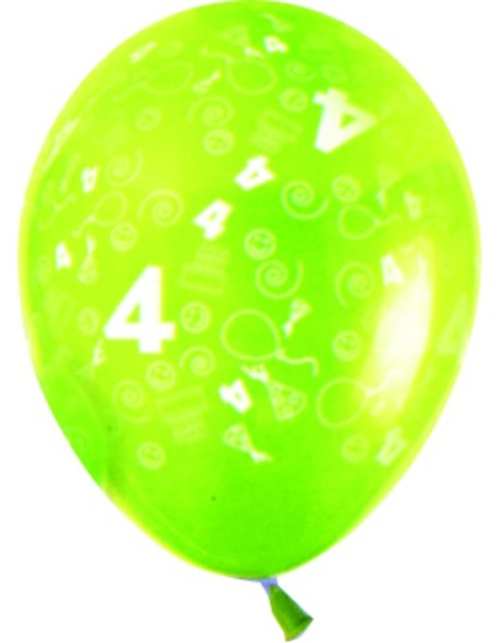 Sachet de 10 ballons chiffre 4