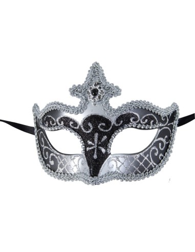 Loup vénitien argent et noir