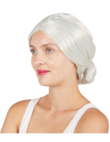 Perruque chignon gris