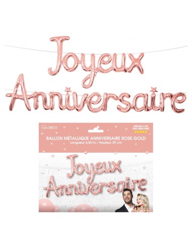 Guirlande ballons métallique Joyeux Anniversaire