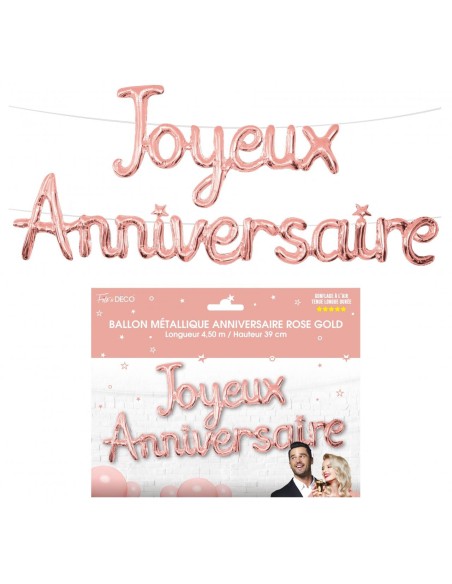 Guirlande ballons métallique Joyeux Anniversaire