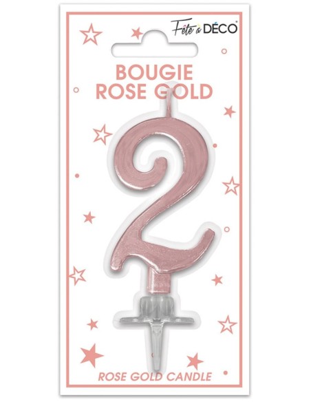 Bougie chiffre 2 rose gold