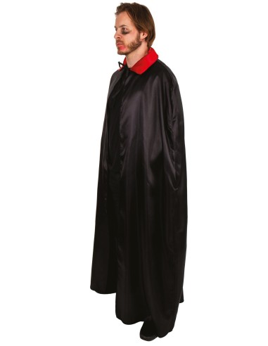 Cape satinée noire avec col