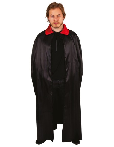 Cape satinée noire avec col