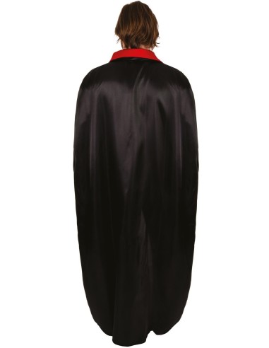 Cape satinée noire avec col