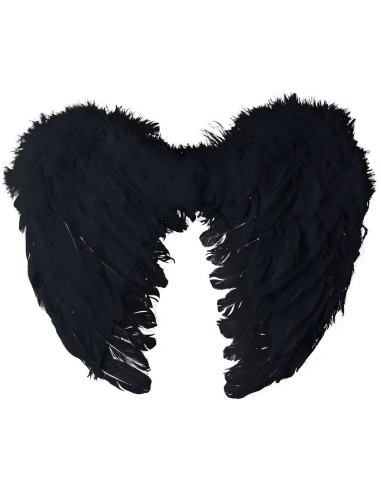 Ailes d'ange en plumes noires 40x32cm