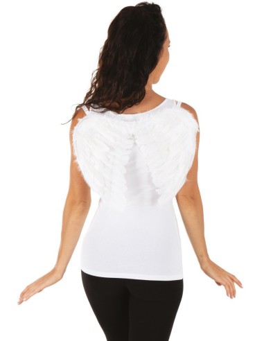 Ailes d'ange en plumes blanches 40x32cm