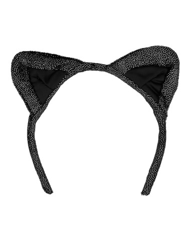 Serre-tête oreilles chat noir velours