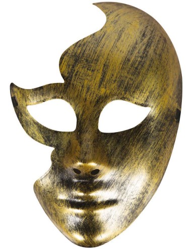 Demi-masque visage brisé or
