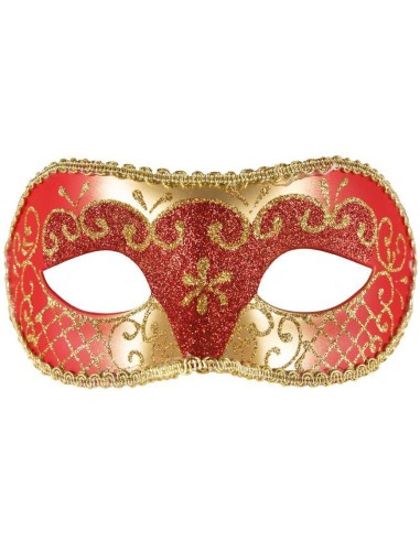 Loup carnaval Venise rouge & or