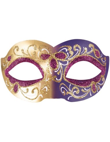 Loup carnaval Dunkerque violet & or