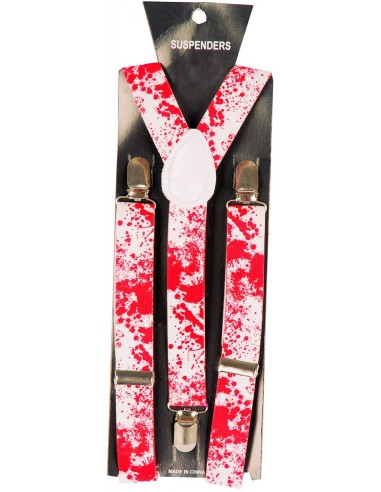 Paire de bretelles blanches avec taches de sang