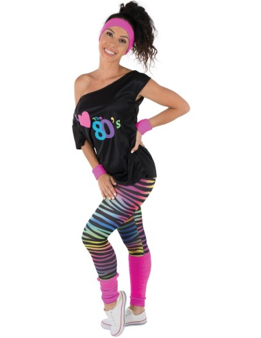 Set legging années 80 fluo