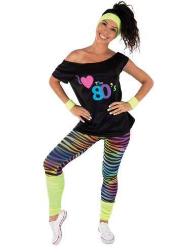 Set legging années 80 fluo