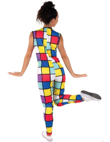 Combinaison fluo motifs carrés