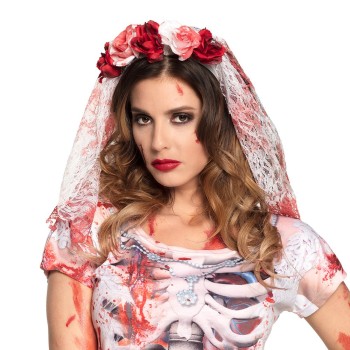 Diadème mariée sanglante avec voile