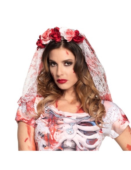 Diadème mariée sanglante avec voile