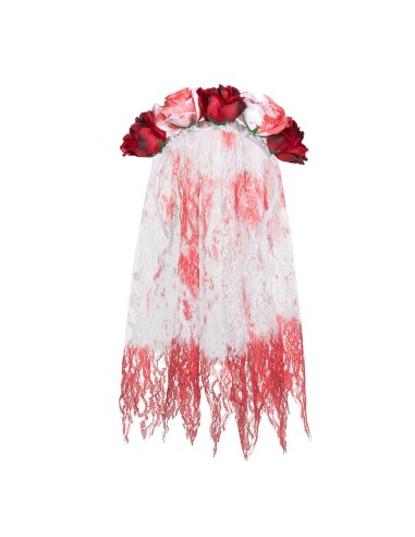 Diadème mariée sanglante avec voile