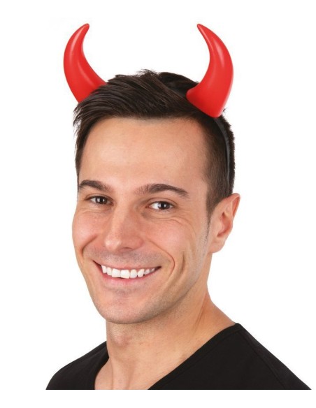 Serre-tête cornes de diable rouge