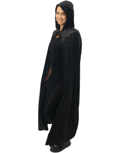 Cape velours noire avec capuche
