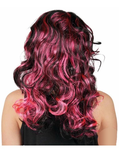 Perruque sorcière rose et noire