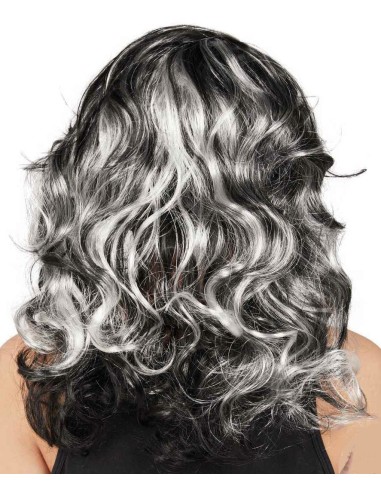 Perruque sorcière noire et grise