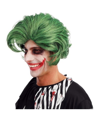 Perruque clown diabolique verte