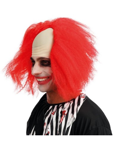 Perruque clown dégarni rouge