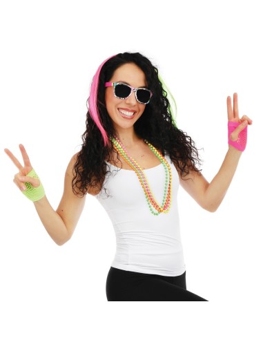 Set accessoires fluo néon années 80