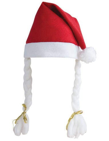Bonnet Mère Noël avec tresses