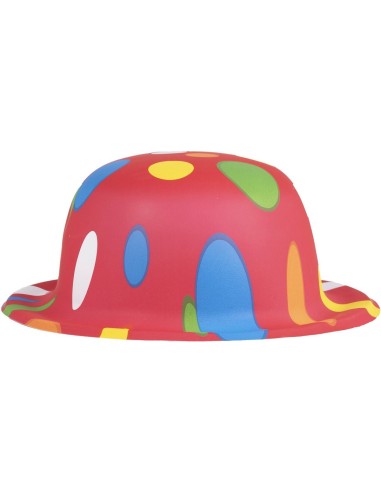 Chapeau melon de clown à pois