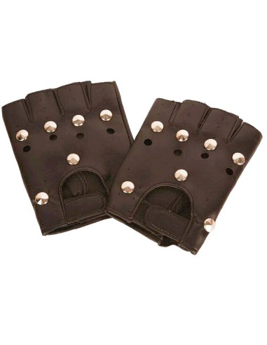 Gants noirs cloutés