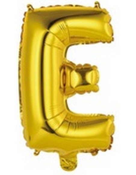 Ballon en forme de lettre E couleur or/doré pour anniversaire