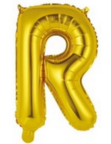 Ballon en forme de lettre R couleur or/doré pour anniversaire
