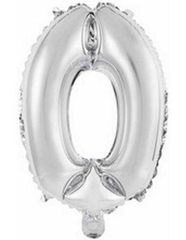 Ballon en forme de chiffre 0 couleur argent pour anniversaire