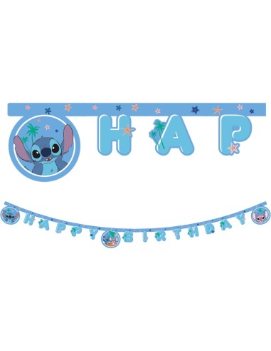 Guirlande lettres Happy Birthday Stitch
